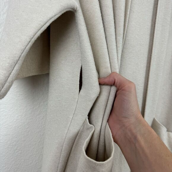 Orange Fashion Village Open Front Hooded Short Sleeve Knit Cardigan Cream Medium - Picture 9 of 16